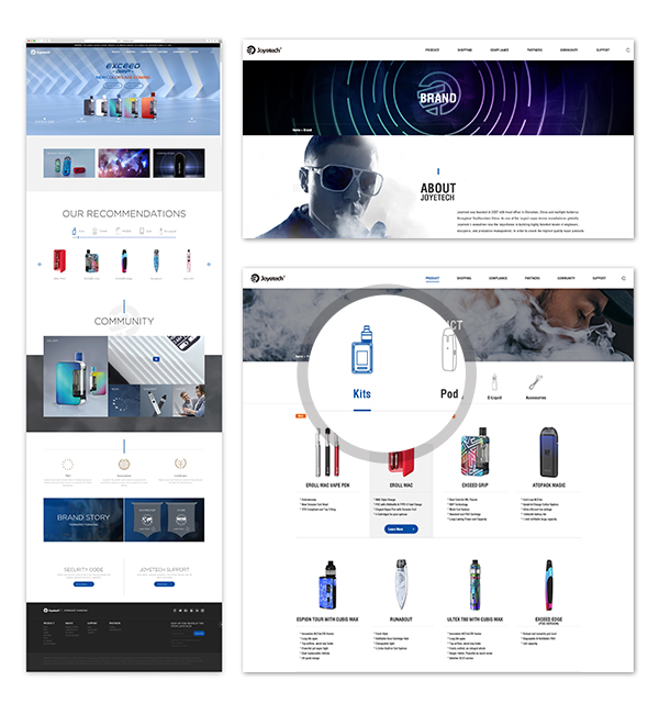 電子研發(fā)Joyetech官網(wǎng)設(shè)計(jì)
